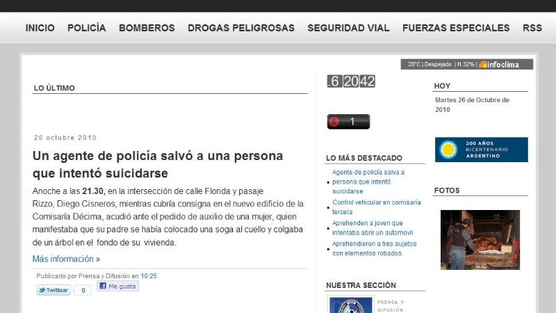 La policía puso a disposición de la comunidad un blog