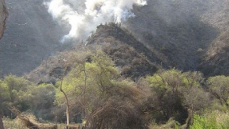Incendio forestal en la ciudad de Belén