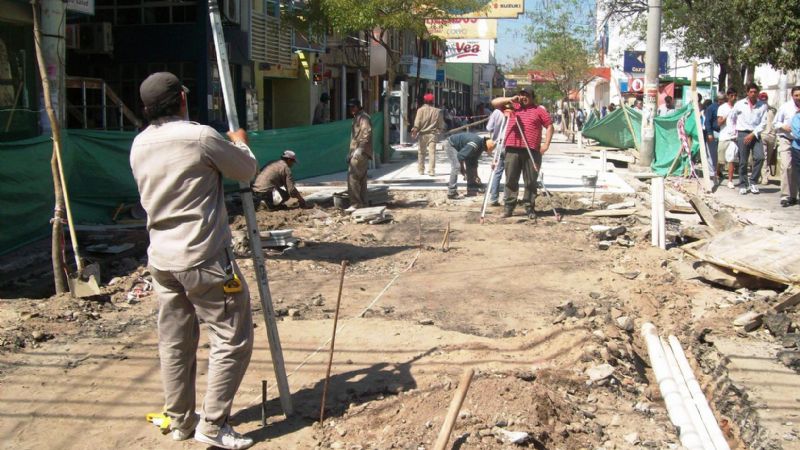 Avanza la remodelación del otro tramo de la Peatonal