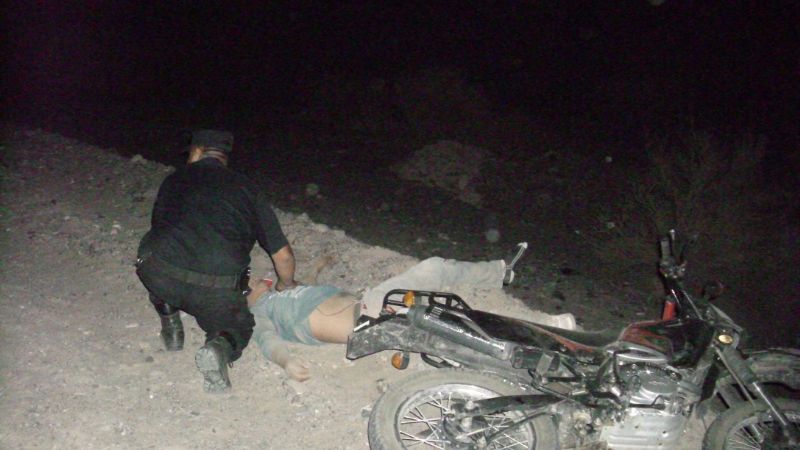 Accidente de motociclista en Saujil