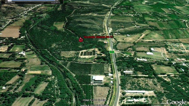 Incendio forestal en Polcos