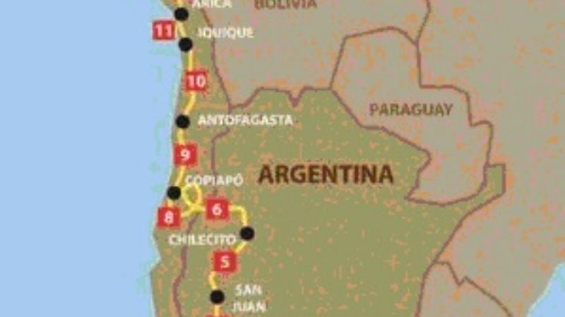 El recorrido del Rally Dakar 2012