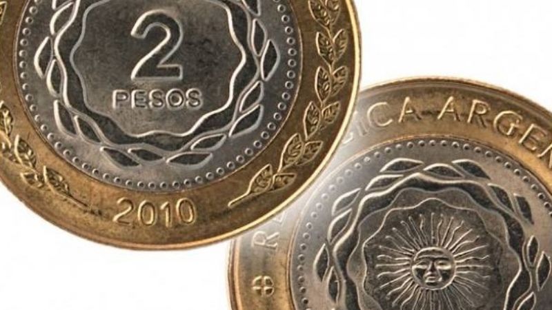 Llegan las monedas de 2 pesos