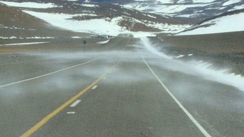Vientos intensos en la zona cordillerana