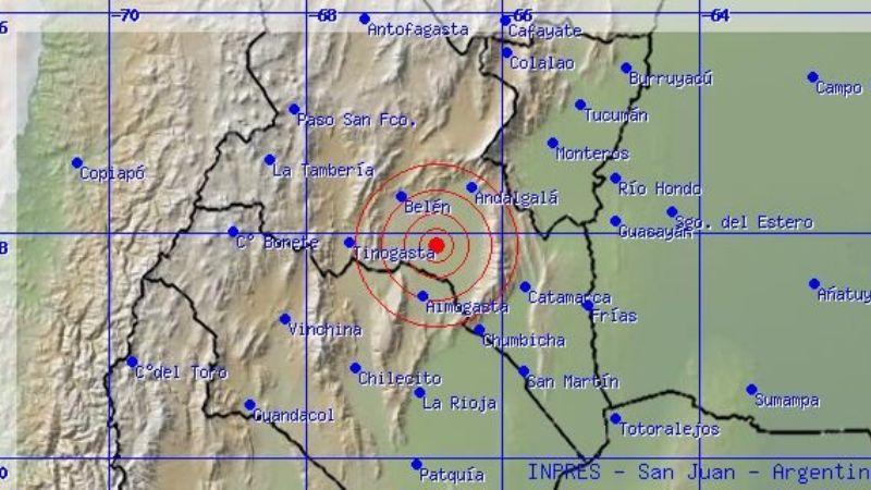 Un sismo sacudió el amanecer catamarqueño