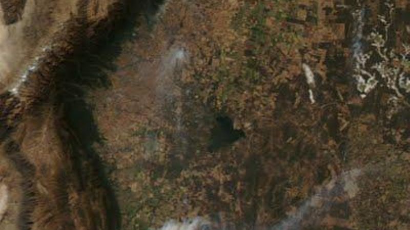 La NASA fotografió el incendio en Ambato