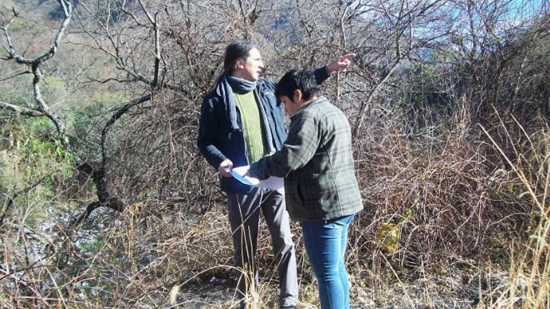 Se realiza la delimitación de lugares para colocación de cartelería camino a El Rodeo