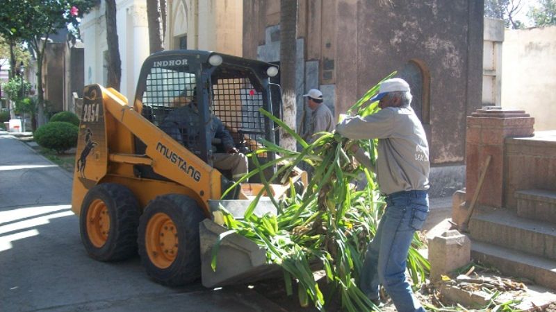 Tareas de prevención del dengue en el Cementerio Municipal