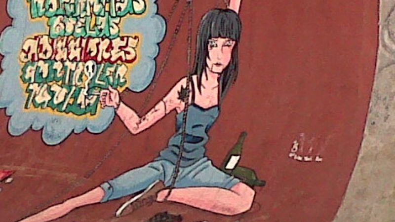 Murales alusivos a las drogas en el Parque de los Niños