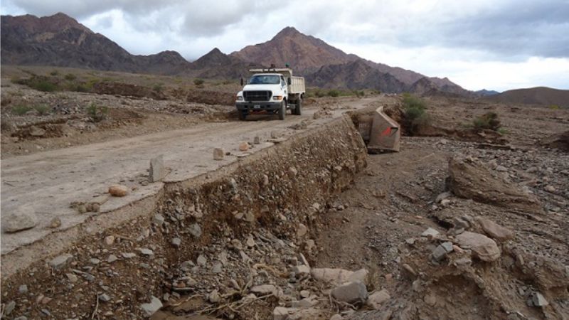 La creciente destruyó parte del camino a Las Termas de Fiambalá