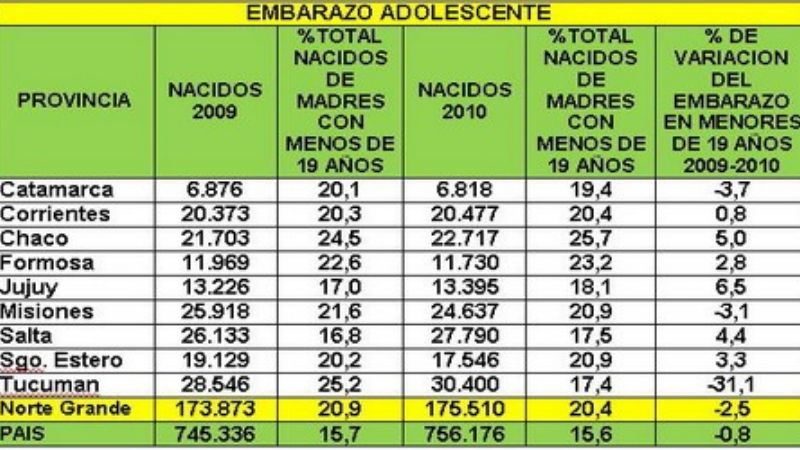 Catamarca entre las provincias con mayor número de embarazo adolescente