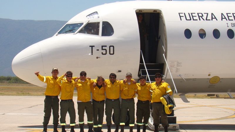 Los brigadistas catamarqueños ya están en Chubut