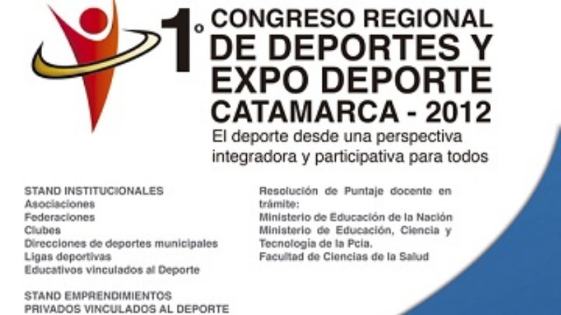 Turismo participará del 1er Congreso Regional de Deportes y Expo Deporte Catamarca 2012