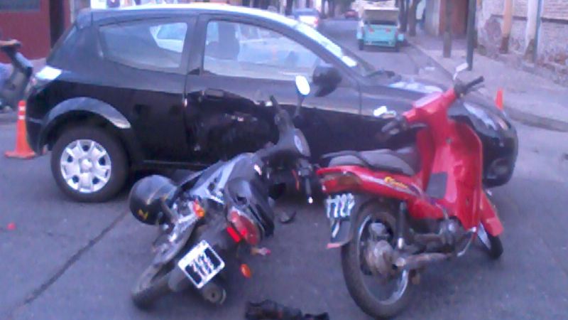 Choque en la esquina de San Martín y 9 de Julio
