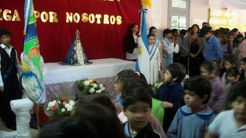La virgen fue recibida en las escuelas del Norte y La Chacarita
