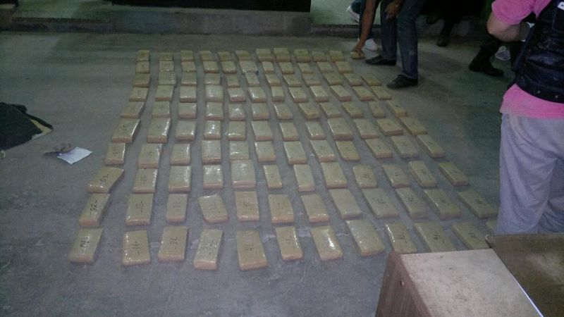 Incautan casi 100 kilogramos de marihuana