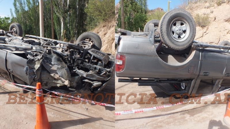 Volcó una camioneta en Belén