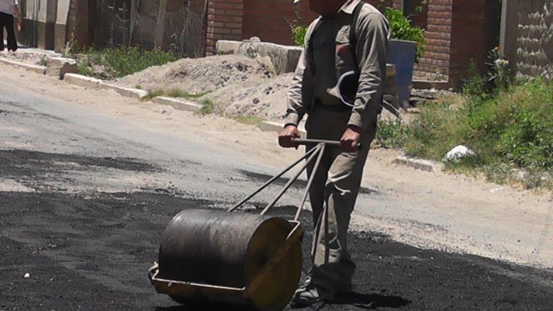 Trabajos previos a la repavimentación en San José