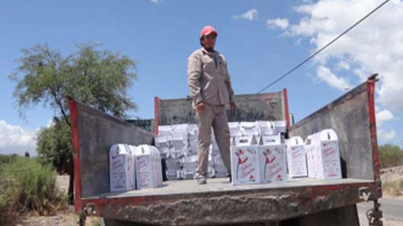 Mendoza entregó cajas navideñas a todos los hogares de San José
