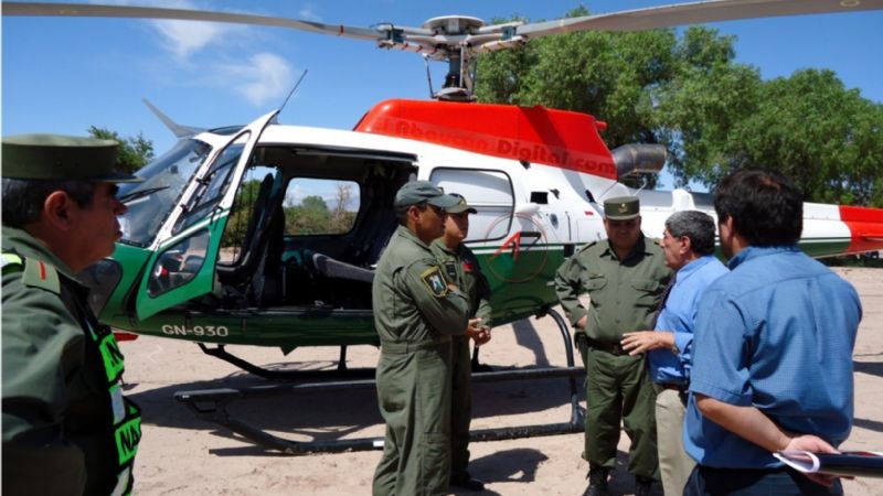 Llegó el helicóptero a Fiambalá para asistir a las poblaciones del norte