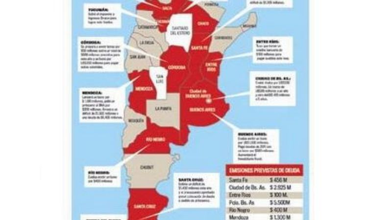 Provincias en rojo, algunas emiten bonos para pagar sueldos y proveedores  