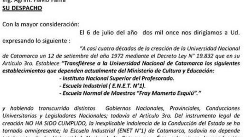 La solución nunca llegó y la ENET vuelve a marchar