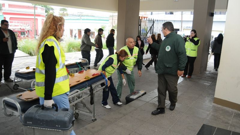 Simulacro de evacuación en la Legislatura