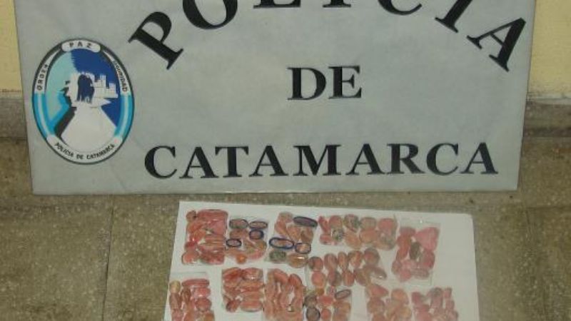 Secuestran medio kilo de marihuana y un kilo de Rodocrositas