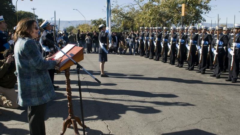 Corpacci inauguró el mástil con la Bandera más grande de la Provincia