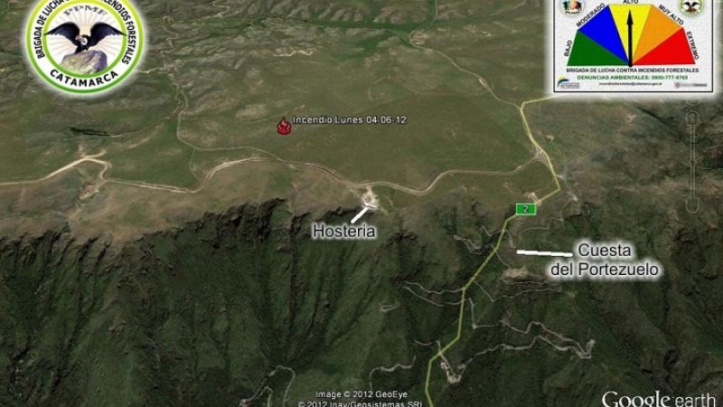 Incendio forestal intencional en la cumbre del cerro Ancasti