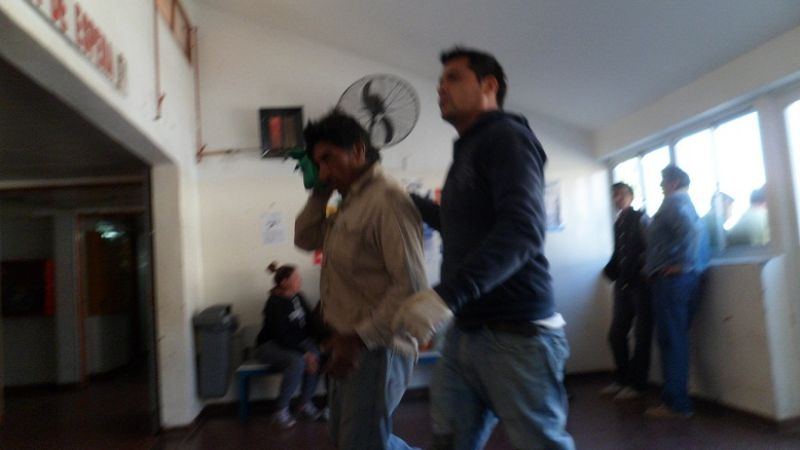 Obrero hospitalizado