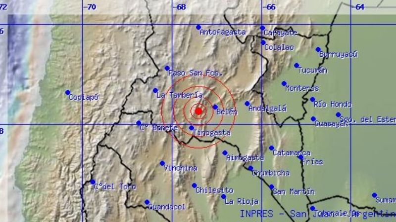 Tres sismos en la madrugada de Catamarca