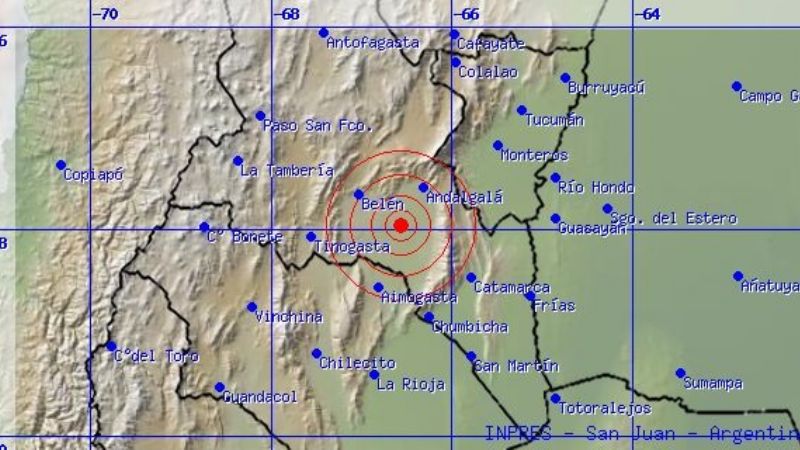 Tres sismos en la madrugada de Catamarca