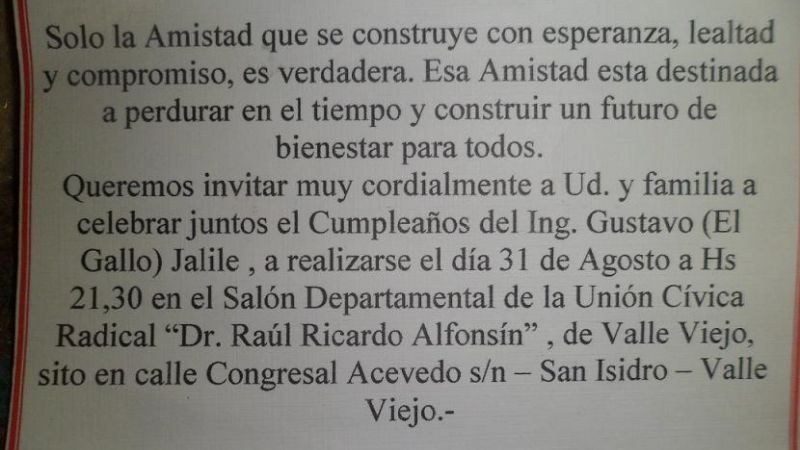 El Gallo Jalile cumple años y no quiere pasarla solo