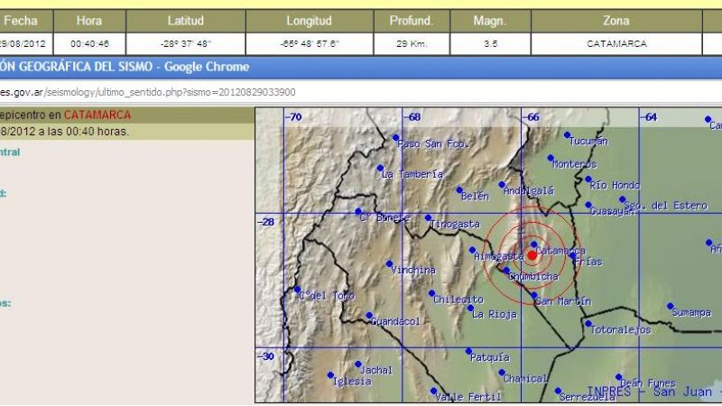Fuerte temblor sacudió Catamarca