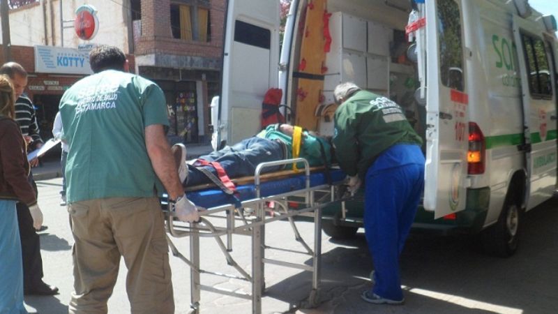Trasladaron de urgencia a un joven accidentado