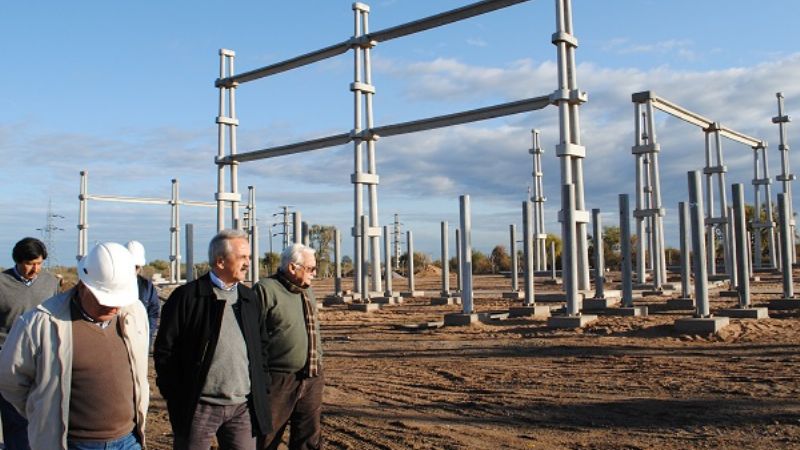 La Línea de 132 KV de San Martín a Divisaderos con el avance previsto