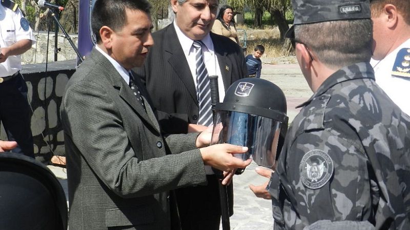 Tomassi en la inauguración de la dependencia policial en Capayán