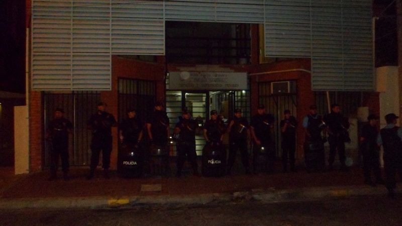 Palomeque estuvo presente en el fuerte operativo policial