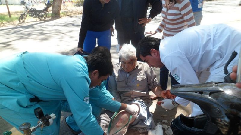 Motociclista accidentado en Valle Viejo