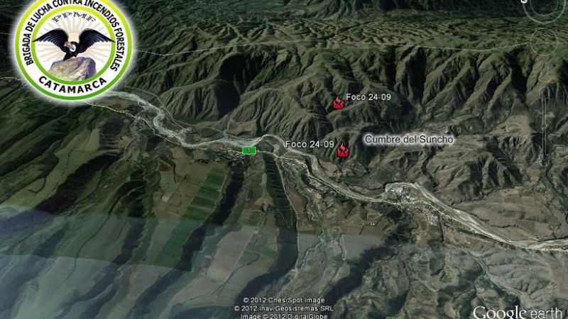 Incendio forestal en Aconquija