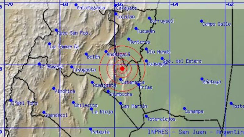 Fuerte sismo de 4,8° en la noche catamarqueña