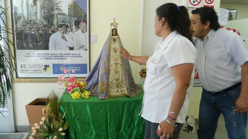 La imagen de la Virgen del Valle en la empresa de Energía 