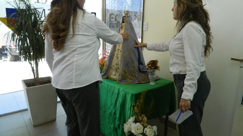 La imagen de la Virgen del Valle en la empresa de Energía 