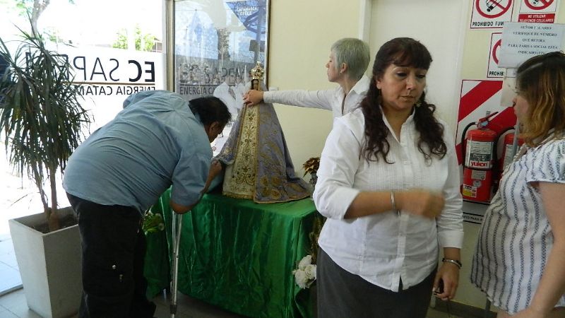 La imagen de la Virgen del Valle en la empresa de Energía 