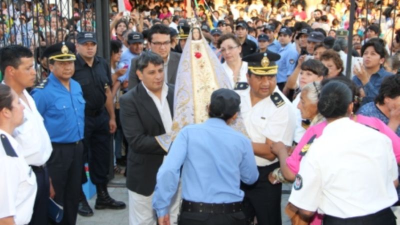 Santa María revolucionada con la visita de la Virgen del Valle