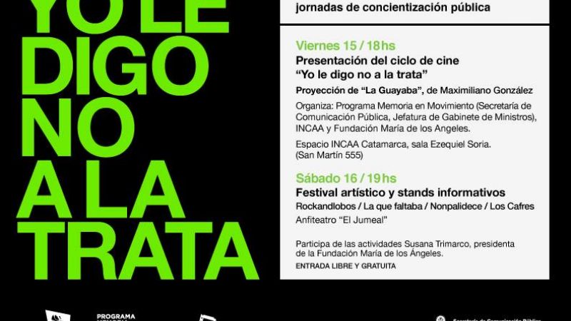 Trimarco estará presente en el festival de cine “Yo le digo no a la trata”