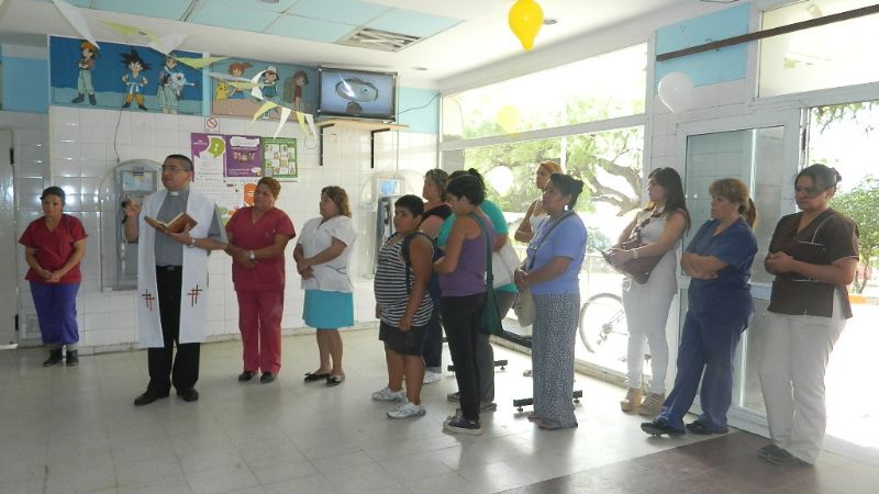 La Virgen en el Hospital de Niños Eva Perón y la Policía Municipal