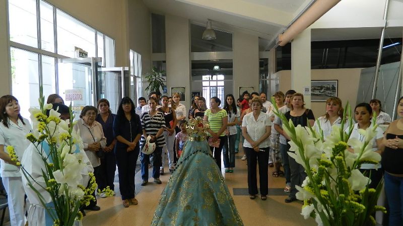 La Virgen visitó el Registro Civil, el Centro Integral de Salud y ECA