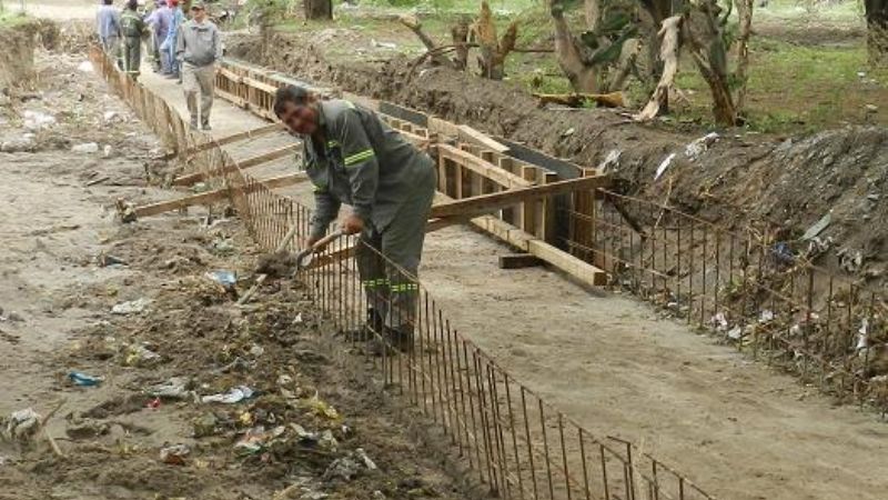 Avanza obra de desagües pluviales en el Sur